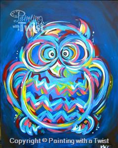 Neon Owl Painting