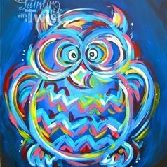 Neon Owl Painting