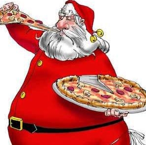 Pizza with Santa